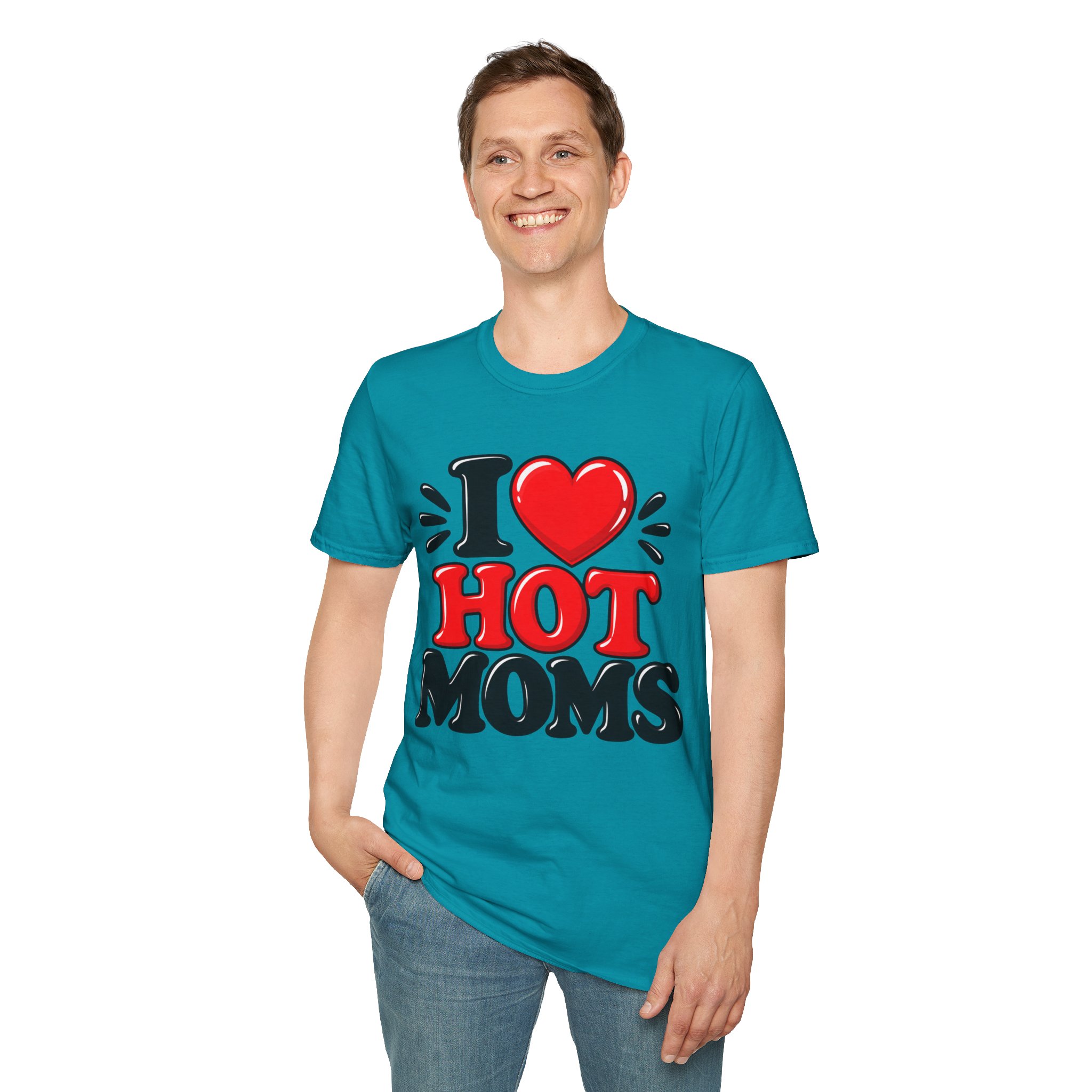 I love Hot Moms T-Shirt Funny Retro Graphic Tee - Image 52